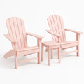 Adirondack Holzsessel Set in Rosa mit Tisch