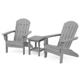 Gartenmöbelset 3-teilig Grau Holz Adirondack Stühle und Tisch