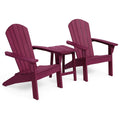 Adirondack Gartenstuhl Set aus Holz Dunkelrot mit Tisch