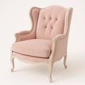 Ohrensessel Holzrahmen Rosa Stoff