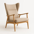 Sessel aus Holz mit Stoff in Beige, 102 cm hoch