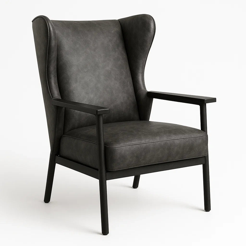 Sessel mit Kunstleder und Metallrahmen