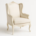 Holzsessel mit Stoffbezug Beige 110cm