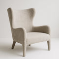 Leinensessel Beige 88 cm Höhe