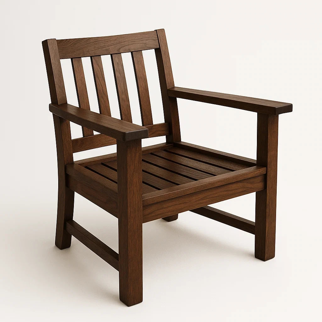 Gartenstuhl aus Holz Braun 75cm x 60cm x 65cm