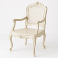 Armlehnsessel Massivholz Rattangeflecht Barockstil Beige