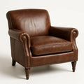 Ledersessel Braun Massivholz 96x88x77cm