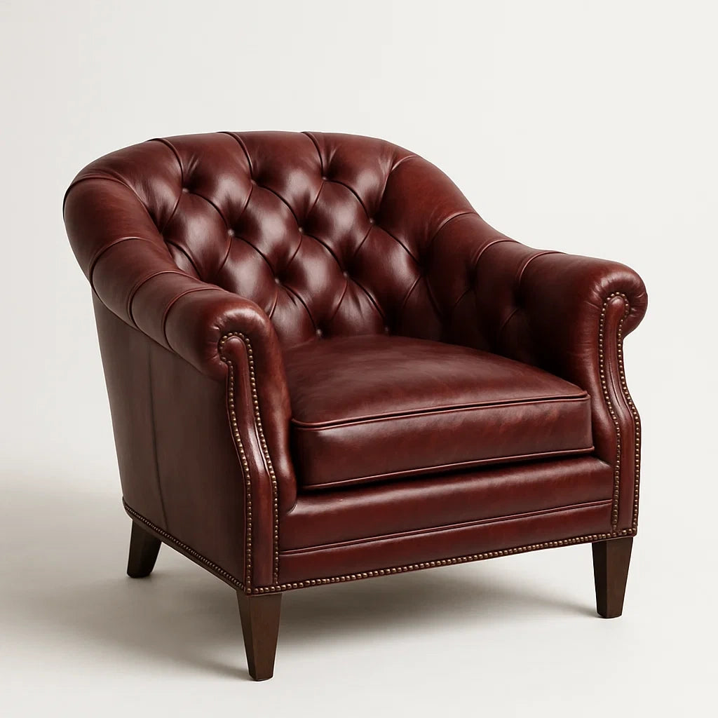 Ledersessel Chesterfield-Stil Dunkelbraun