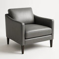 Sessel Leder Grau 90x85x80 cm