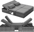 UDPATIO XXL Rattan Gartenliege wetterfest, 24 CM
