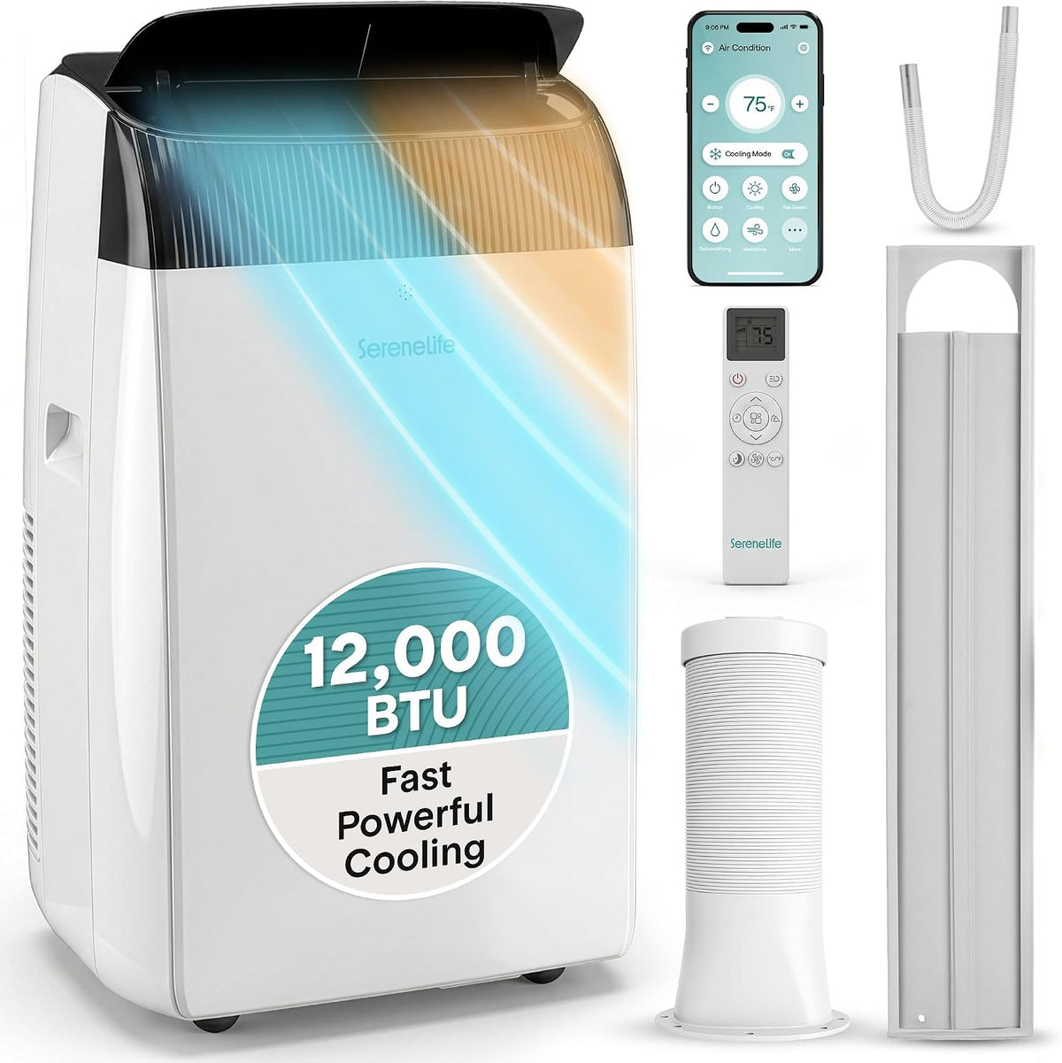 SereneLife 12,000 BTU mobile Klimaanlage with Dehumidifier, App