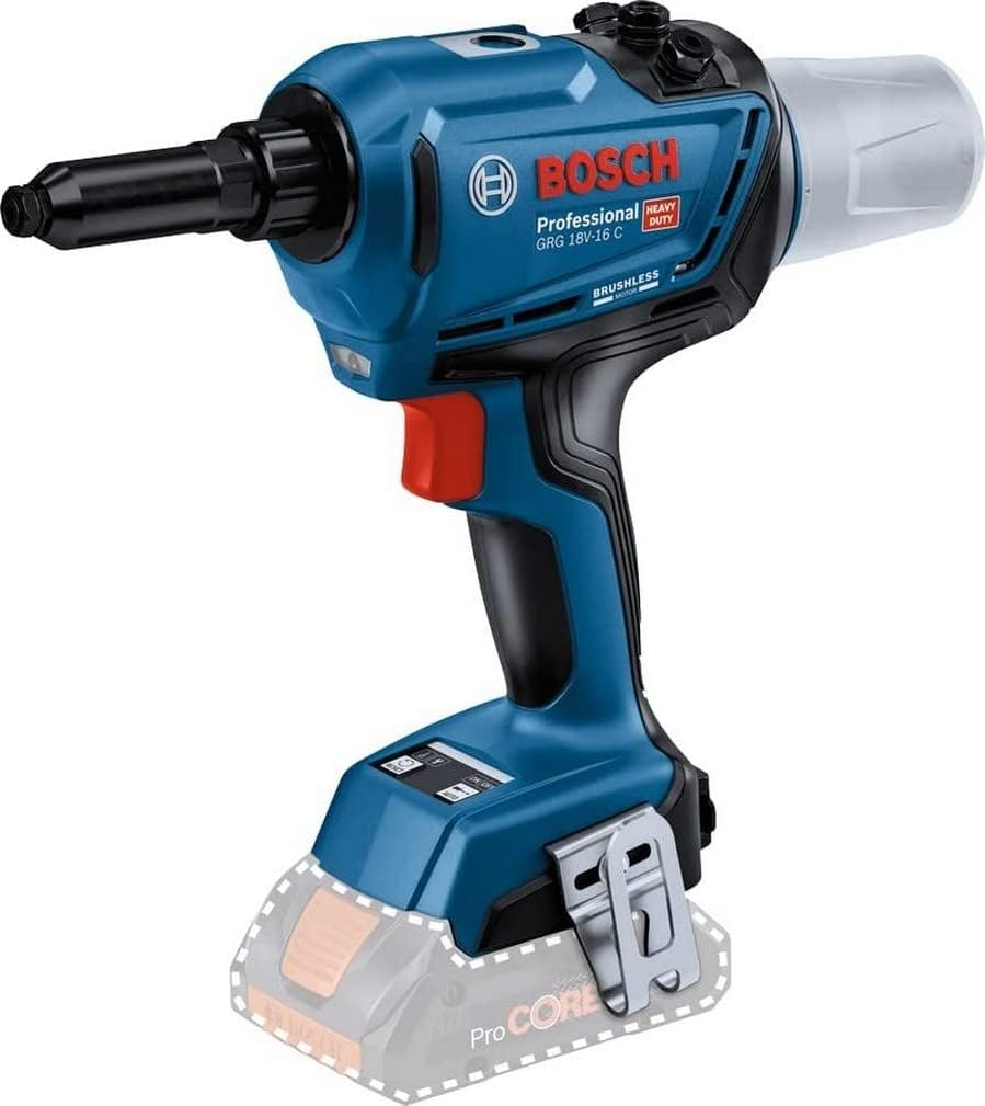 Bosch Professional 18 V System Akku Nietpistole GRG 18 V-16 C (Zugkraft max. 16.000 N, 6,4 mm, 3,2 mm, 4,0 mm, Bluetooth, App