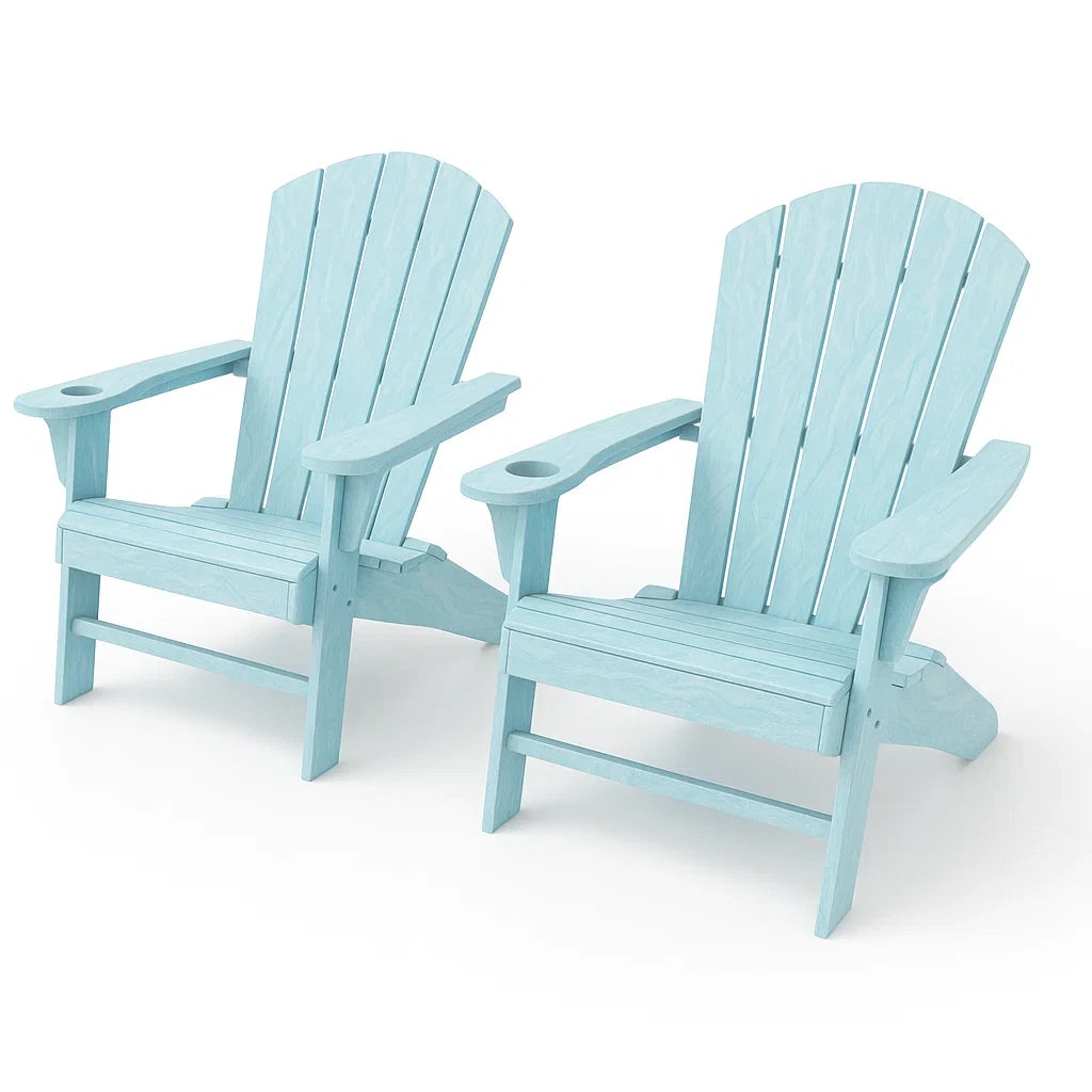 Adirondack Stühle Set aus Polyethylen, Hellblau