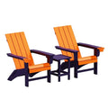 Adirondack-Stühle Set aus Kunststoff Orange/Violett mit Tisch
