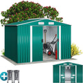 GARDEBRUK XXL Metall Ger?tehaus 5m2 mit Fundament 260 ¡Á 205 ¡Á 180 cm Schiebet¨¹r Gr¨¹n, Rasenm?her, Heckenschere, 15 KG, 96 cm