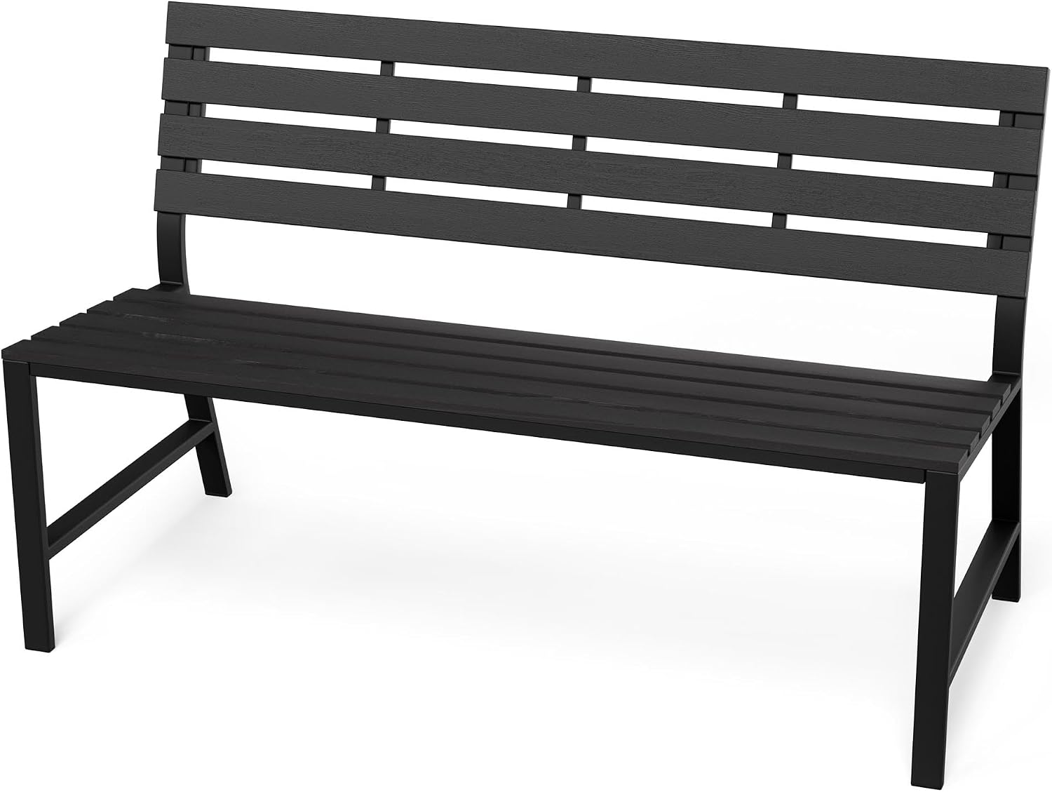 Di volio Gartenbank TARZO - Sitzbank mit Lehne f¨¹r Garten und Terrasse, Minimalistisch, 240 kg, 81 cm, 14 kg, 130 cm, Schwarz