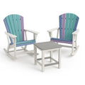 Adirondack-Stil Schaukelstuhl Set aus Kunststoff mit Beistelltisch