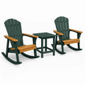 Gartenmöbel Set Schaukelstühle und Beistelltisch Polyethylen Grün/Braun