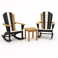 Adirondack Schaukelstühle Set mit Beistelltisch Holz-Kunststoff Schwarz/Braun