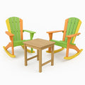 Holz Gartenstuhl Set mit Tisch Bunt