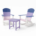 Gartenstuhl-Set aus Kunststoff in Blau/Lila mit Tisch