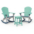 Garten Adirondack Schaukelstuhl Set aus Kunststoff Türkis Grau