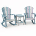 Adirondack Schaukelstuhl Set mit Tisch aus Kunststoff Blau/Beige/Flieder