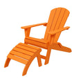 Gartenstuhlset aus Kunststoff mit Fußstütze Orange