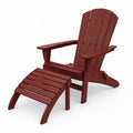 Polyethylen Adirondack Stuhl mit Hocker Rot Wetterfest