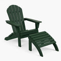 Adirondack Stuhl mit Hocker HDPE Dunkelgrün
