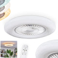 HOFSTEIN LED Deckenventilator Benesal Deckenventilator mit Beleuchtung, 1 x LED 45 Watt, runde Deckenleuchte ? 59 cm, 2100 Lumen, 6500 Kelvin
