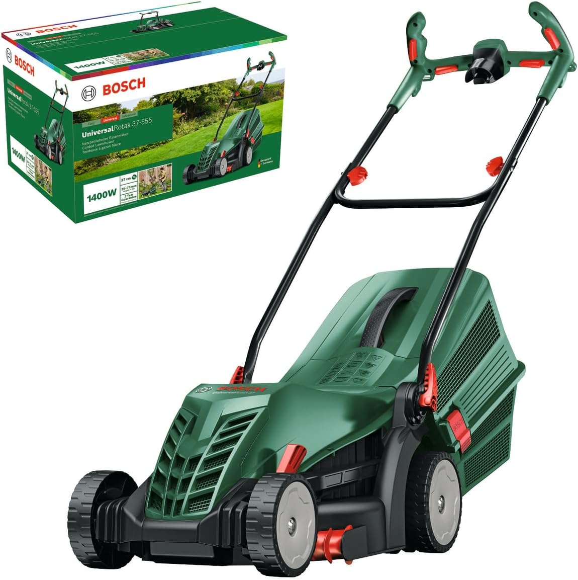 Bosch kabelgebundener Rasenm?her UniversalRotak 37-555 (1400-W-Motor, 37 cm