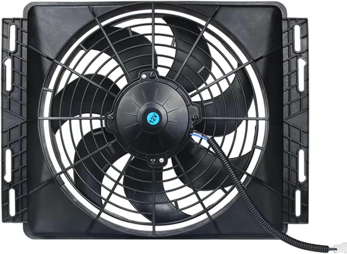 Generic K¨¹hlgebl?se K¨¹hler L¨¹fter Universeller K¨¹hlerl¨¹fter, 12 V, 24 V, K¨¹hlung, Elektronischer Ventilator, Klimaanlage, Modifiziert, Schwarz