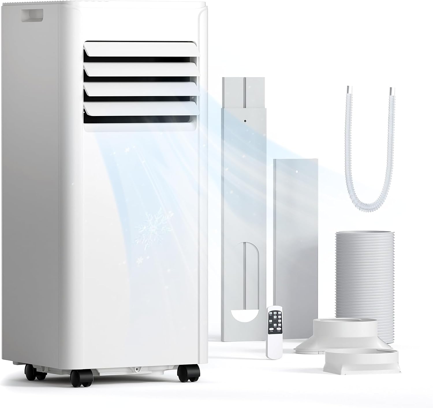 Electactic 4-in-1 24-Stunden-Timer Mobile Klimaanlage, 10000 BTU, Display, Wei?