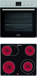 Bauknecht HEKO H200 Herd-Kochfeld Kombination/Glaskeramik-Kochfeld, Backofen, 65 l, 60 cm, Edelstahl