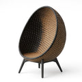 Outdoor Sessel Polyethylen-Rattan Stahl Schwarz/Braun 120 cm