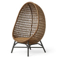 Rattansessel Ei-Form Braun Metallrahmen