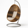 Rattan Hängesessel mit Stahlrahmen und Polyesterkissen