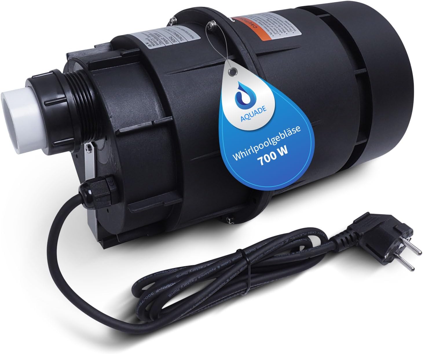 AQUADE Whirlpoolluftgebl?se Leise Pneumatisch, Entfeuchtungsheizung, 700 W, 177 mm, 230 V, Kunststoff
