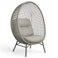 Outdoor-Sessel Ei-Form Rattan Grau