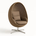 Rattan Sessel Braun mit Edelstahlgestell
