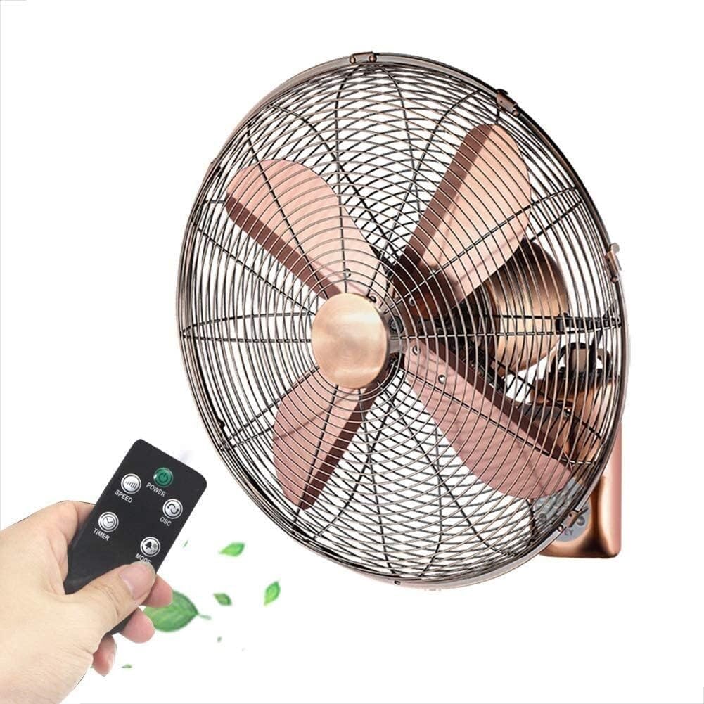 Generisch Wandmontierter Ventilator Wandventilator, Retro-Metall-K¨¹hlventilator, Fernbedienung, elektrischer Ventilator f¨¹r Heim und B¨¹ro