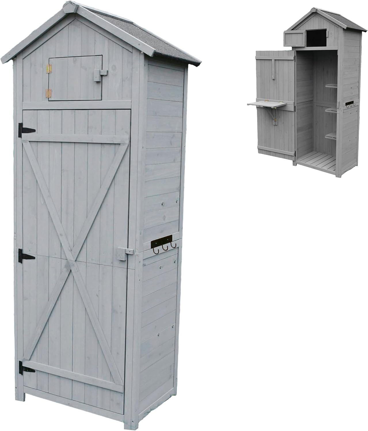 Relaxdays Gartenschrank, Tisch, Outdoor-Schrank, 50 cm, 40 cm