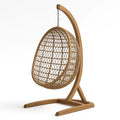 Rattan-Hängesessel mit Holzgestell Natur 180 cm