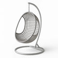 Metall-Hängesessel mit Rundbasis in Silber