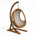 Hängesessel aus Rattan mit Holzrahmen Braun 105x105x195cm
