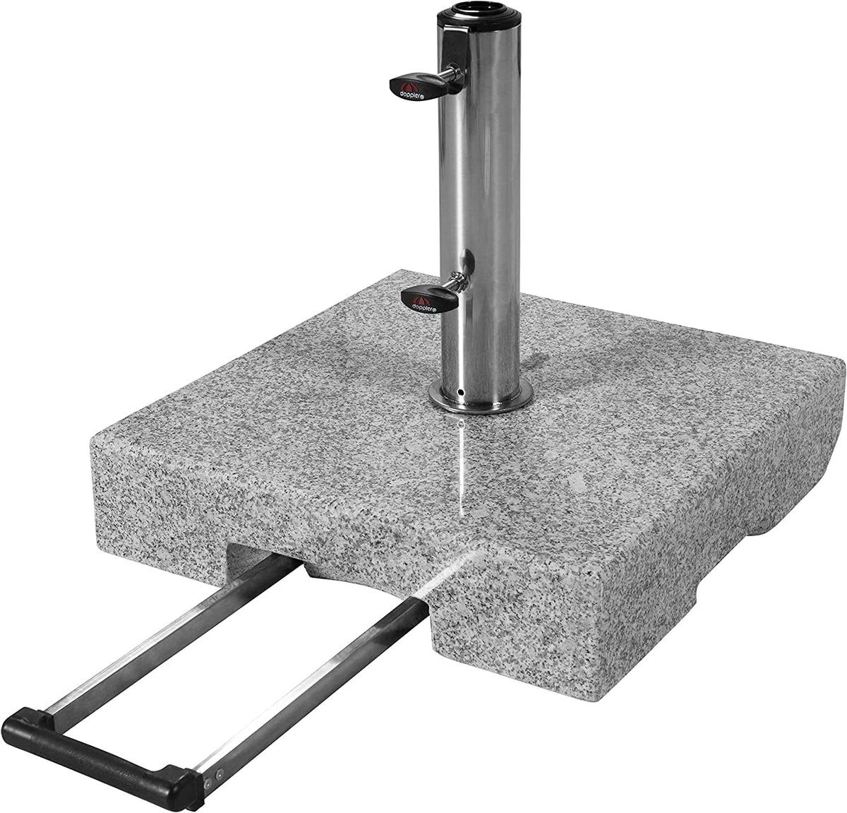 Doppler Trolley Granitsockel 45 kg mit Rollen I Schirmst?nder f¨¹r Sonnenschirme mit max., 250 cm, 6,0 cm, Aluminium