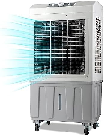 WXPXYBF Hochleistungs-Verdunstungsk¨¹hler Mobile Klimaanlage, 50-Liter-Tank f¨¹r gro?e Hallen und Fabriken, Luftbefeuchtung, Oszillation, Wei?/Grau