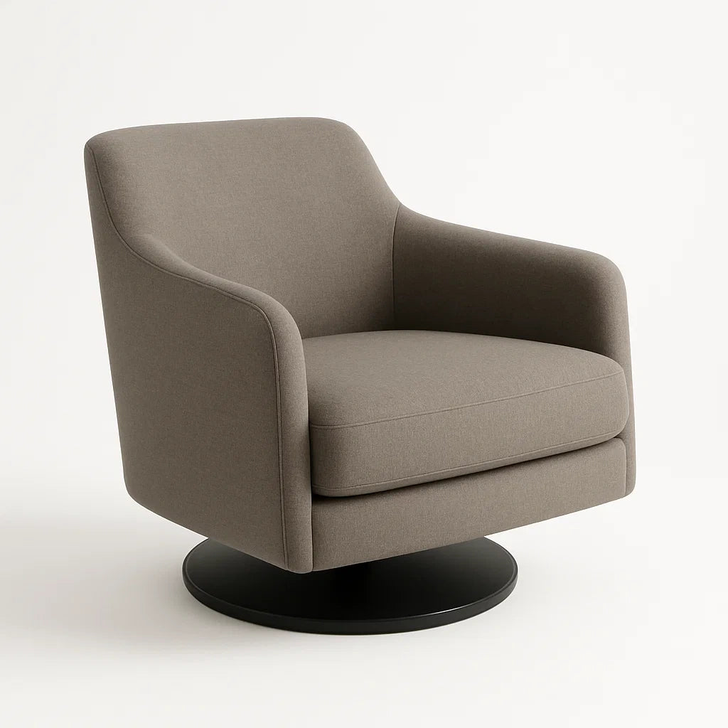Drehsessel Stoff Polyester Grau 78x72x75 cm