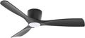 Lucande LED Deckenventilator, Lampe, Leselampe, Schlafzimmer, 131 cm, 21 cm, 16 W, App, IP20, Kunststoff, Schwarz